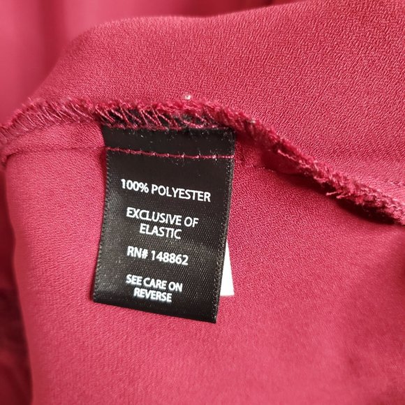 Torrid 4 Size 4X Blouse Jacket Georgette Bell Sleeve Smocked Stretch Waist Red - Picture 5 of 10